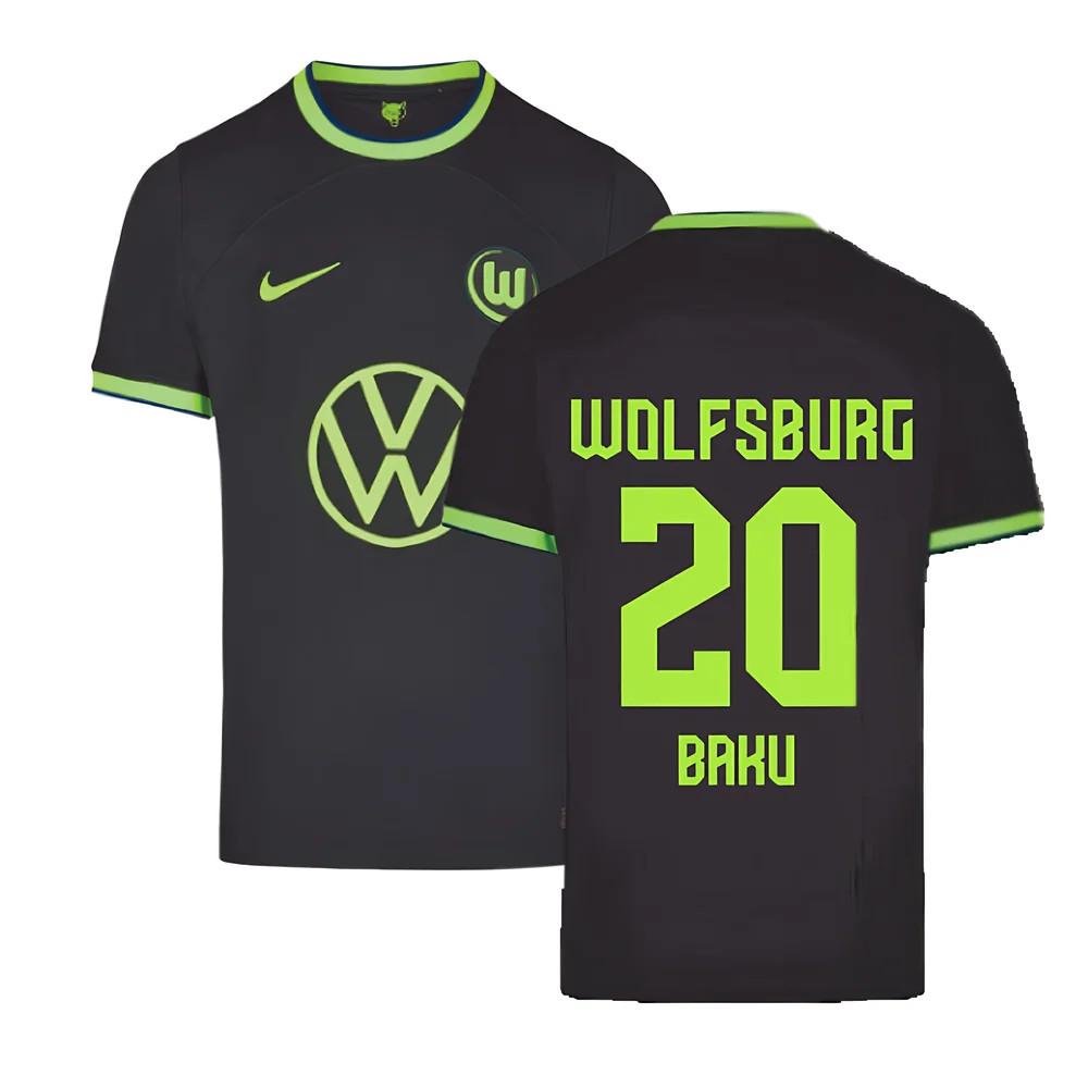 '22-'23 Wolfsburg Away Shirt (Baku 20) Polyester Ridle Baku Made By: Nike Men's Green Medium