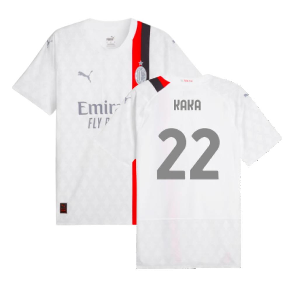 '23-'24 Ac Milan Away Authentic Shirt (Kaka 22) Polyester Made By: Puma Men's White Medium