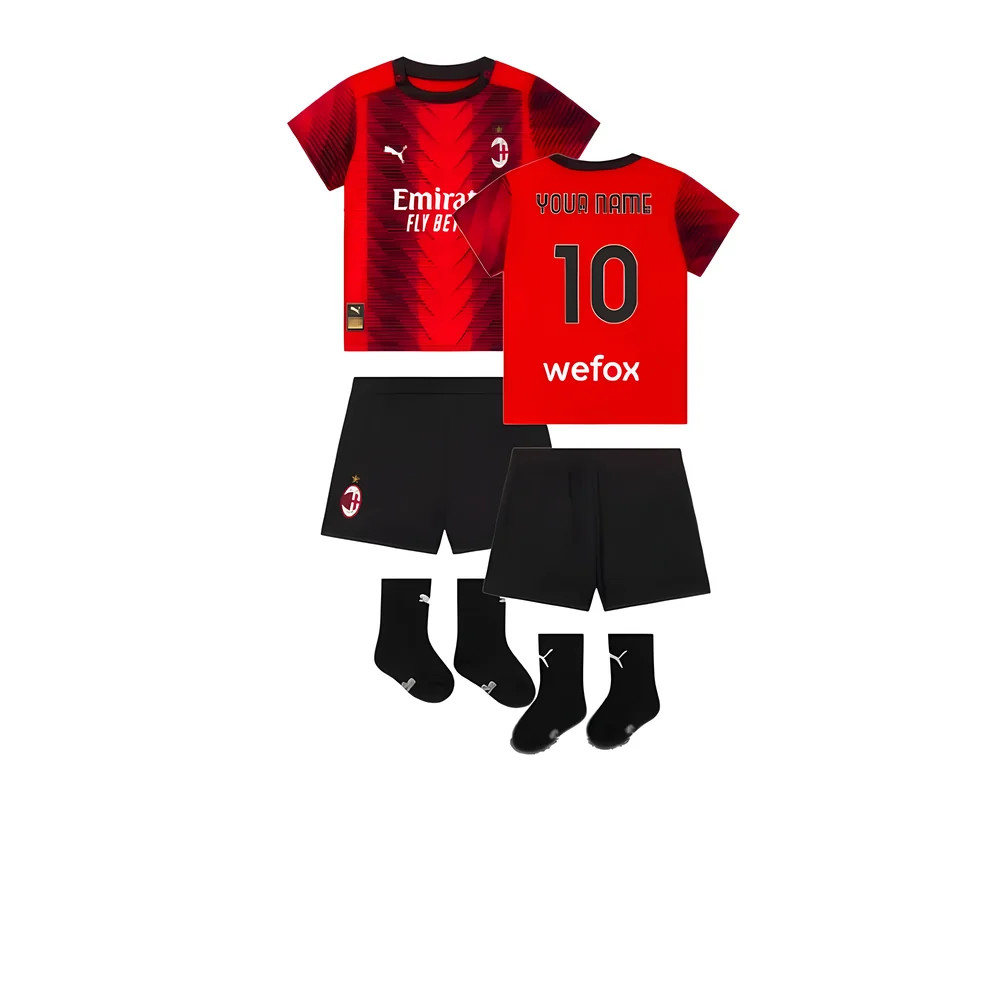 '23-'24 Ac Milan Home Baby Kit (Your Name) Toddler's Polyester Made By: Puma Unisex Toddler Red 4-6 Mo