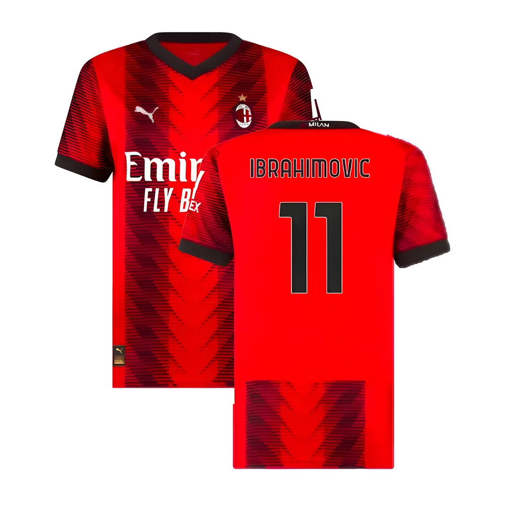 '23-'24 Ac Milan Home Shirt () (Ibrahimovic 11) Polyester Made By: Puma Women's Red Medium