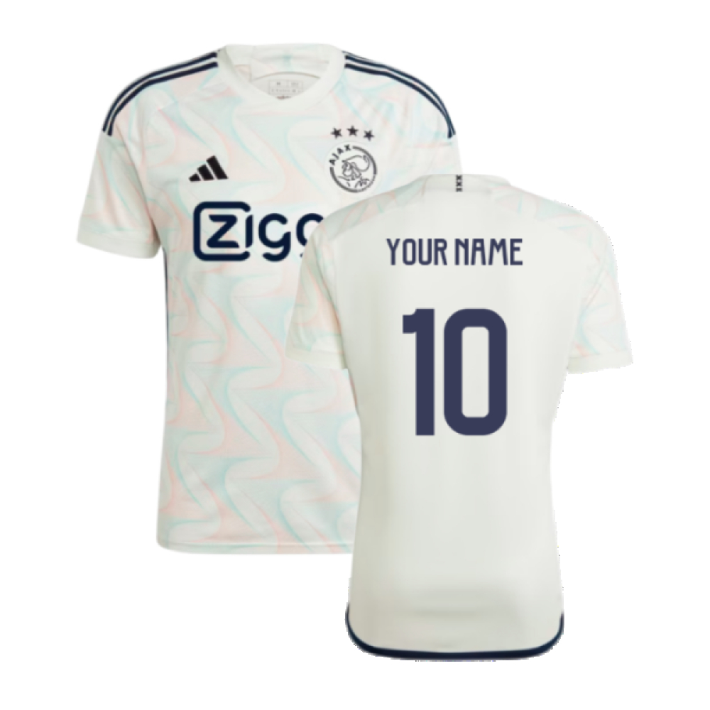 '23-'24 Ajax Away Shirt (Your Name) Polyester Made By: Adidas Men's White 3XL