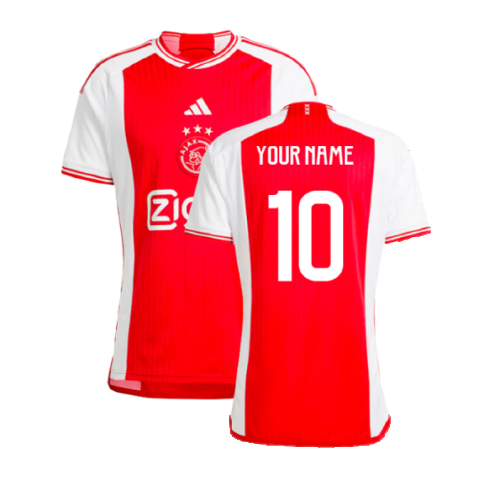 '23-'24 Ajax Home Shirt (Your Name) Polyester Made By: Adidas Men's Red Extra Small