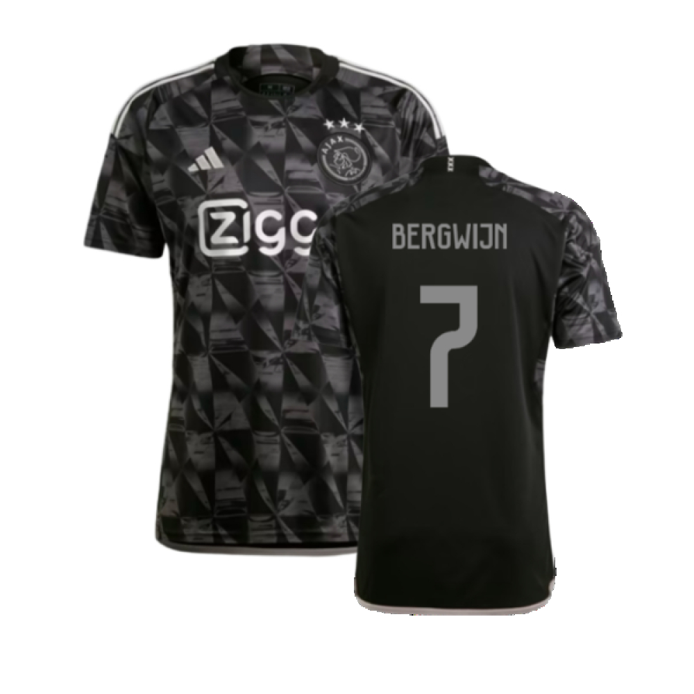 '23-'24 Ajax Third Shirt (Bergwijn 7) Polyester Steven Bergwijn Made By: Adidas Men's Black Xxl