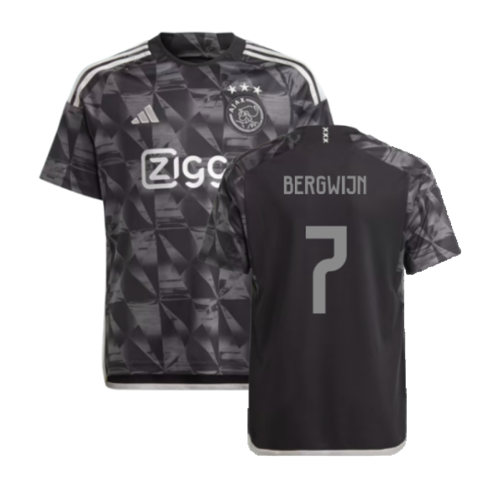 '23-'24 Ajax Third Shirt (Kids) (Bergwijn 7) Polyester Steven Bergwijn Made By: Adidas Unisex Kids Black Size 9-10