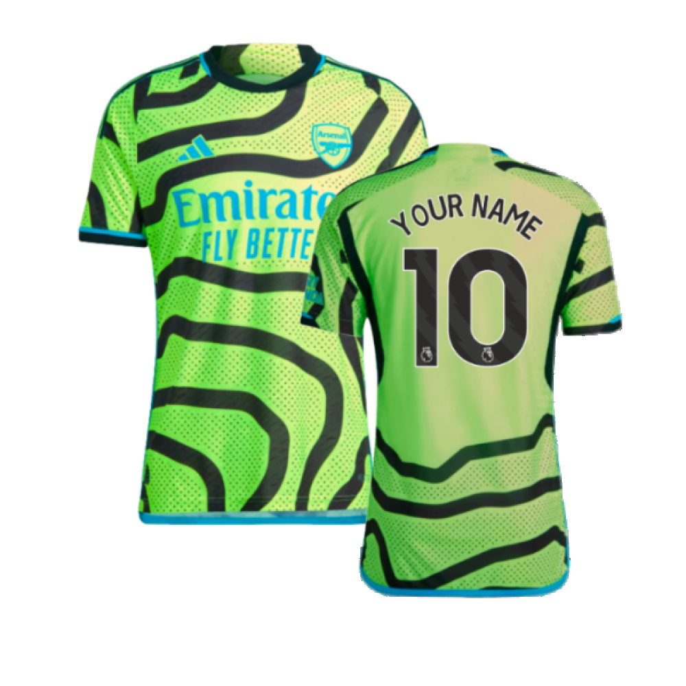'23-'24 Arsenal Authentic Away Shirt (Your Name) Polyester Made By: Adidas Men's Yellow Medium