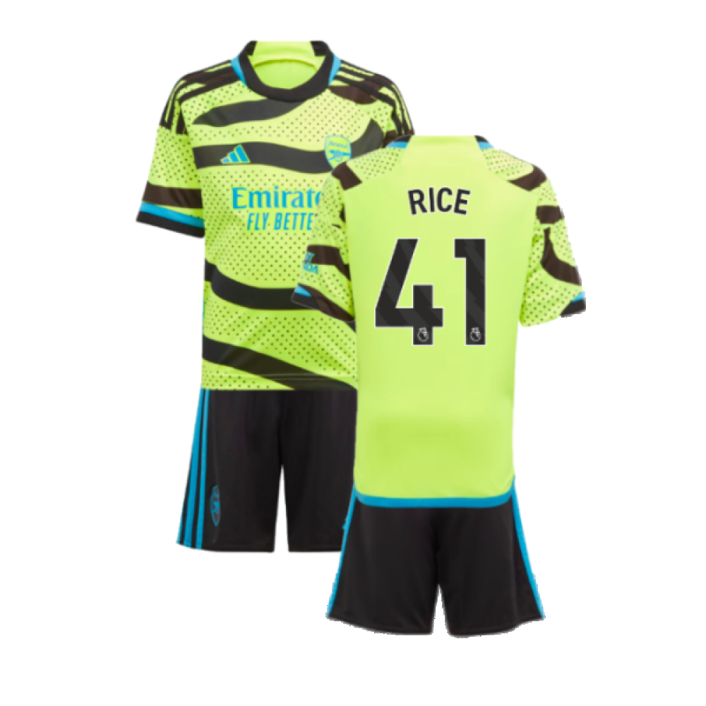 '23-'24 Arsenal Away Mini Kit (Rice 41) Toddler's Polyester Made By: Adidas Unisex Toddler Yellow 2-3 Toddler