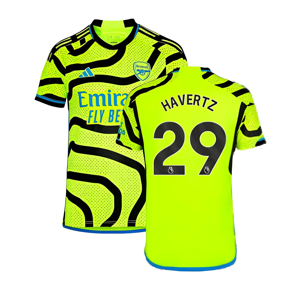 '23-'24 Arsenal Away Shirt (Kids) (Havertz 29) Polyester Made By: Adidas Unisex Kids Yellow Size 15-16