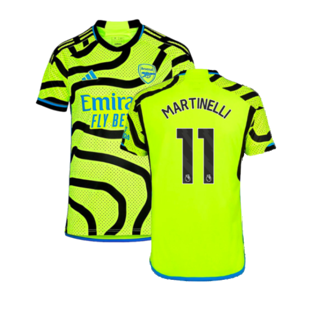 '23-'24 Arsenal Away Shirt (Kids) (Martinelli 11) Polyester Made By: Adidas Unisex Kids Yellow Size 15-16