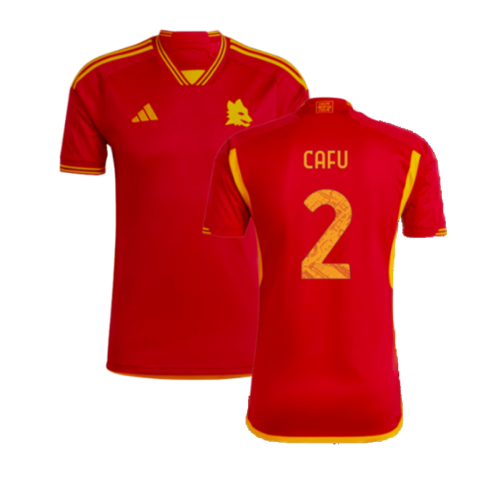'23-'24 As Roma Home Shirt (Cafu 2) Polyester Made By: Adidas Men's Red Xxl