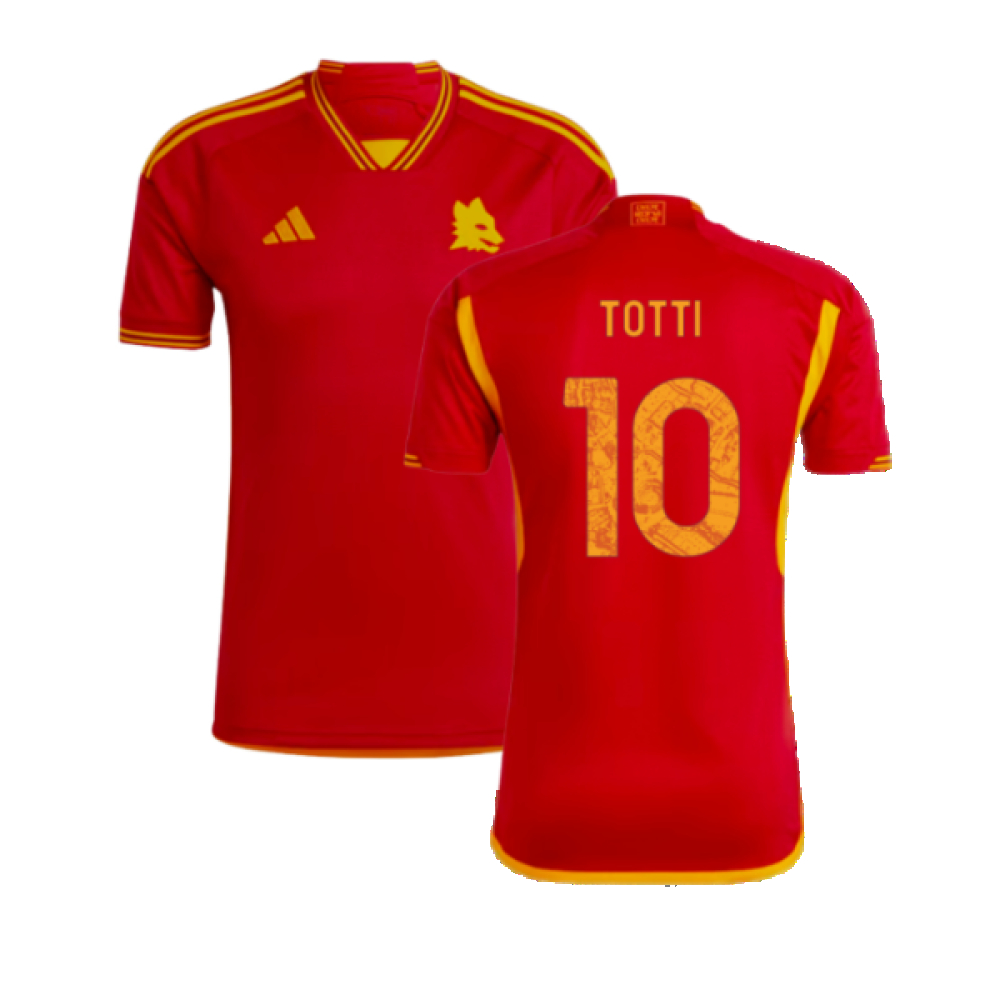 '23-'24 As Roma Home Shirt (Totti 10) Polyester Francesco Totti Made By: Adidas Men's Red Xxl