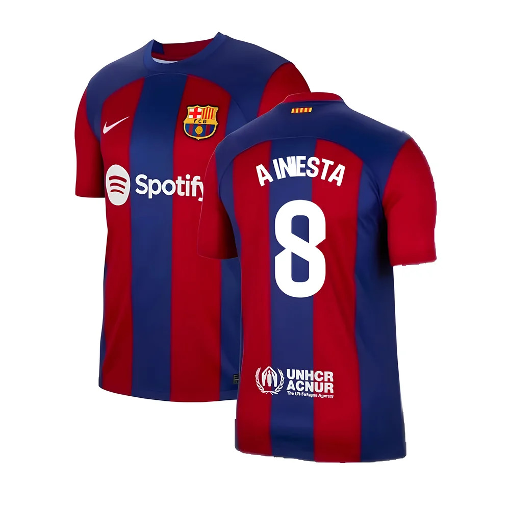'23-'24 Barcelona Home Shirt (A Iniesta 8) Polyester Made By: Nike Men's Red Xxl
