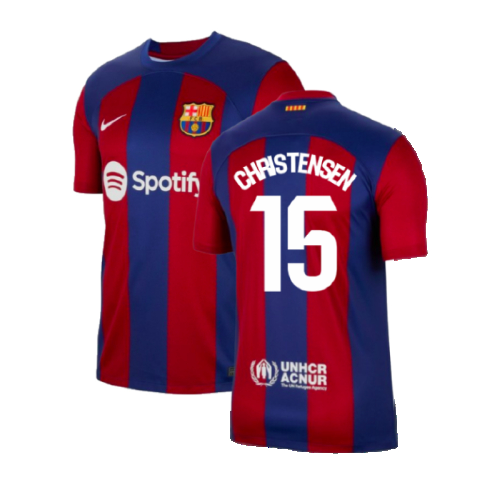 '23-'24 Barcelona Home Shirt (Christensen 15) Polyester Made By: Nike Men's Red Extra Large
