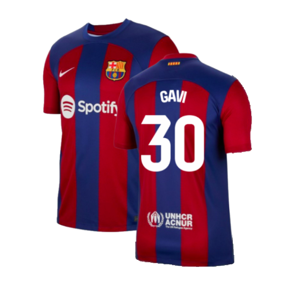 '23-'24 Barcelona Home Shirt (Gavi 30) Polyester Made By: Nike Men's Red Xxl