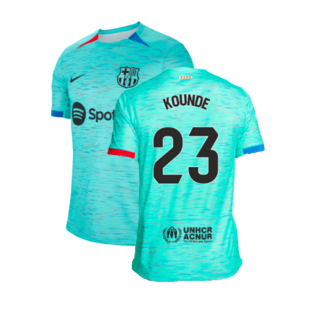 '23-'24 Barcelona Third Shirt (Kounde 23) Polyester Made By: Nike Men's Blue Xxl