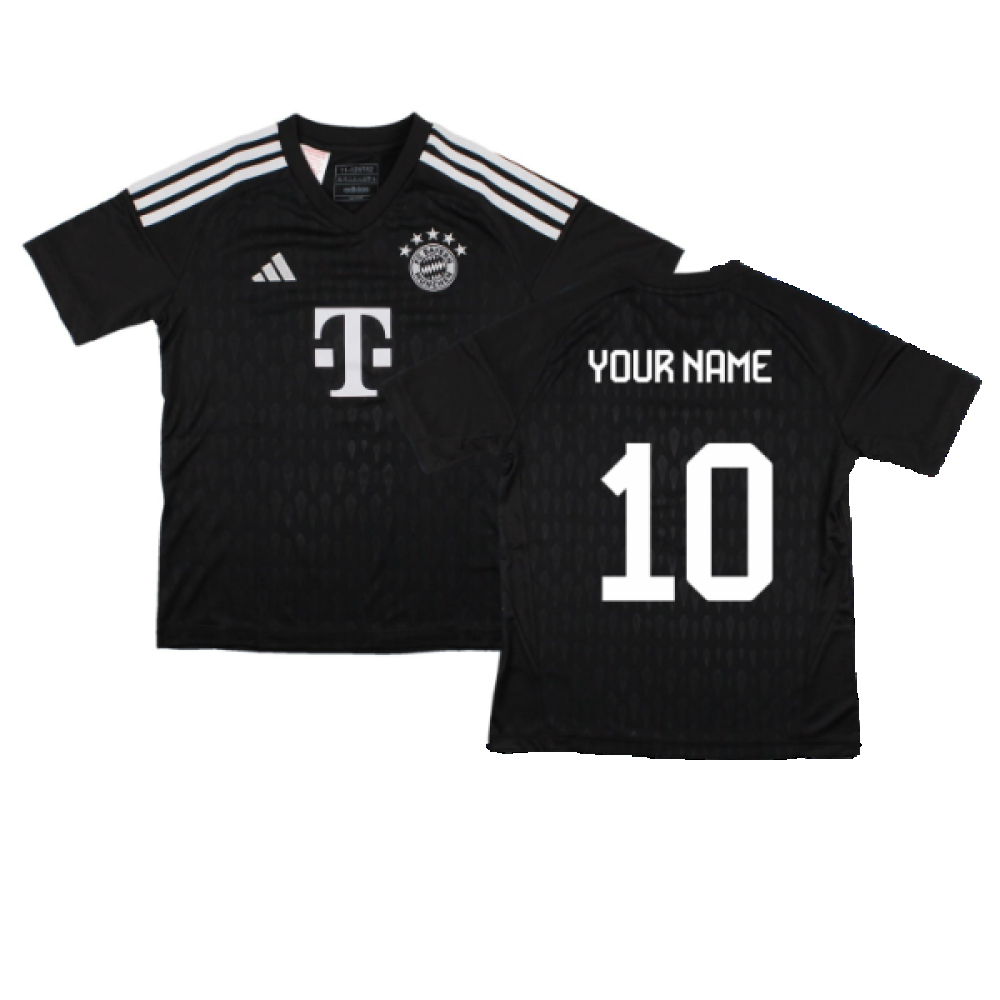 '23-'24 Bayern Munich Goalkeeper Shirt (Black) - Kids (Your Name) Polyester Made By: Adidas Unisex Kids Black Size 7-8