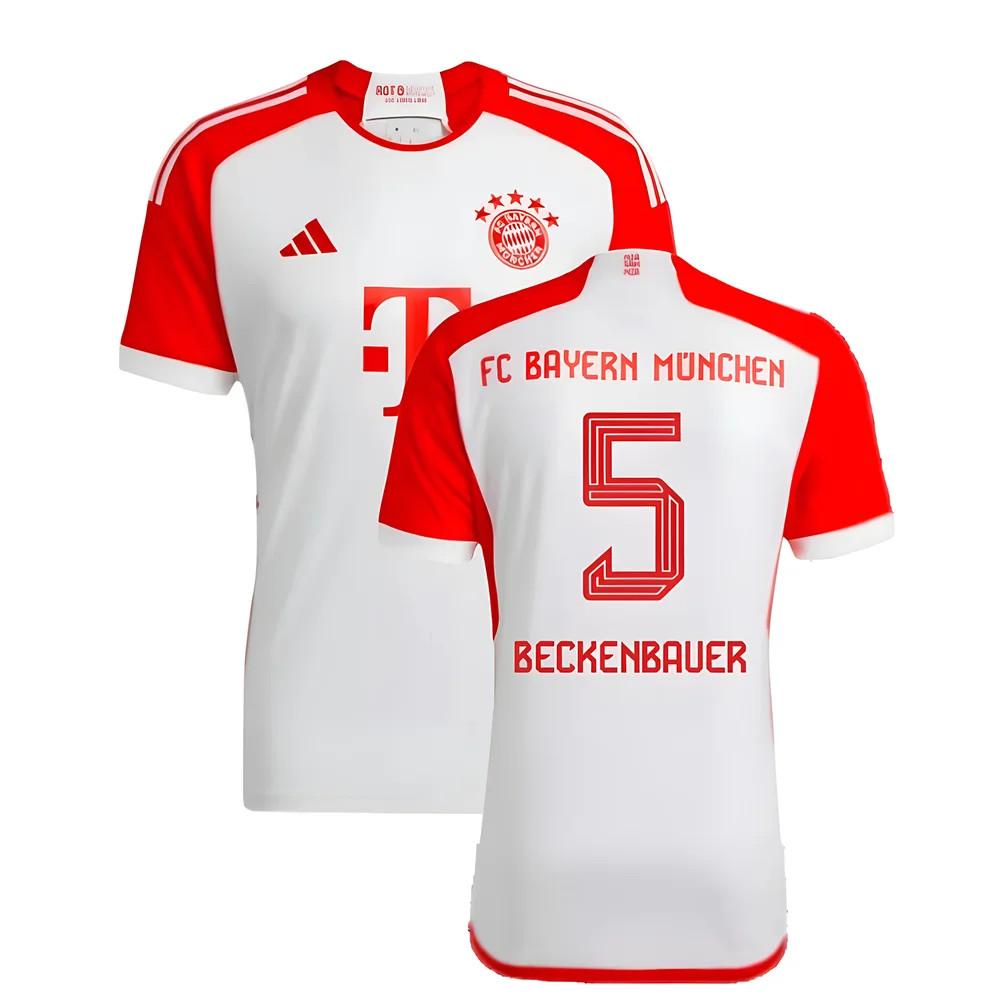 '23-'24 Bayern Munich Home Shirt (Beckenbauer 5) Polyester Made By: Adidas Men's White Xxl