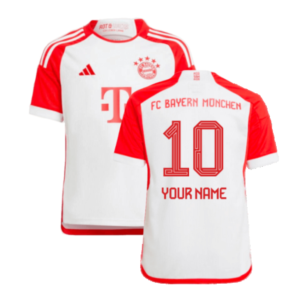 '23-'24 Bayern Munich Home Shirt (Kids) (Your Name) 7-8 Polyester Made By: Adidas Unisex Kids White Size 11-12