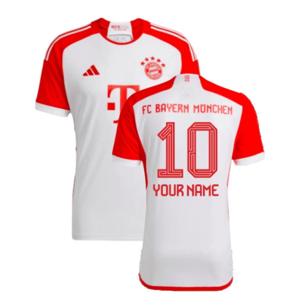 '23-'24 Bayern Munich Home Shirt (Your Name) Polyester Made By: Adidas Men's White Xxl