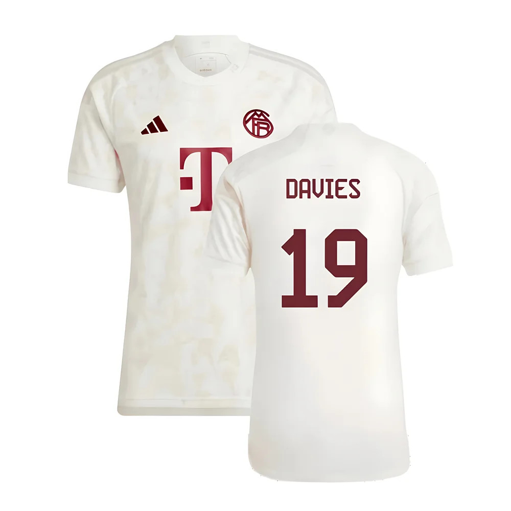 '23-'24 Bayern Munich Third Shirt (Davies 19) Polyester Made By: Adidas Men's White 3XL