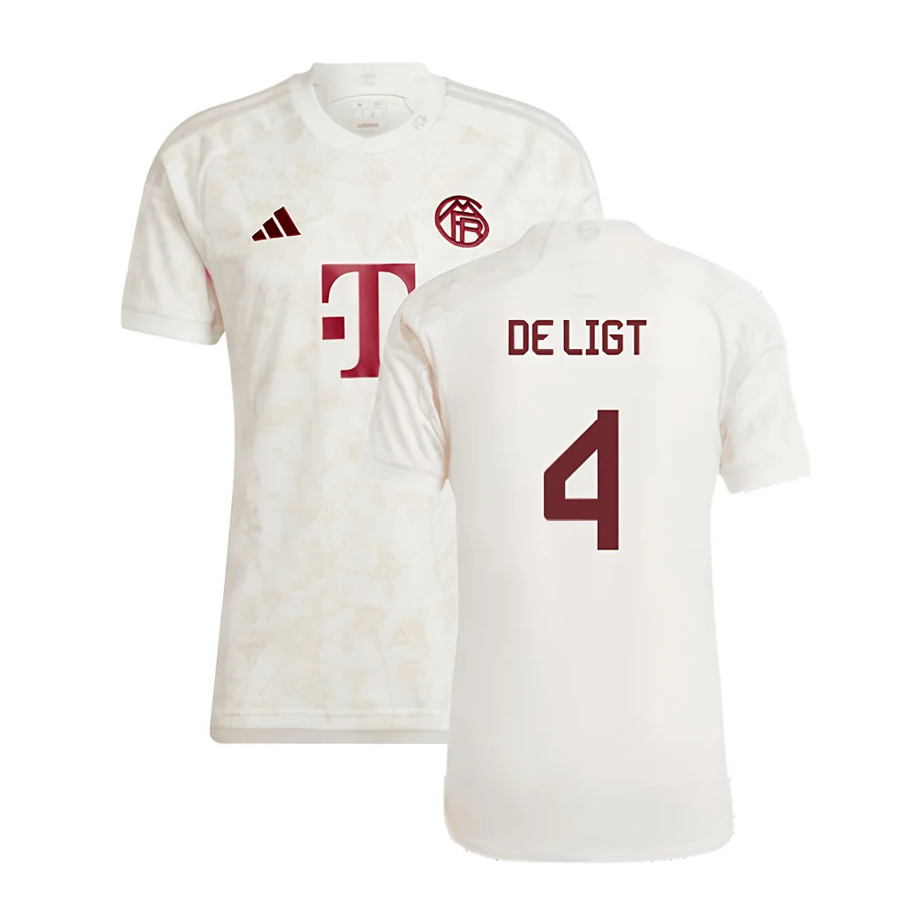 '23-'24 Bayern Munich Third Shirt (De Ligt 4) Polyester Made By: Adidas Men's White 3XL