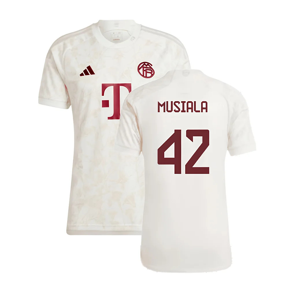 '23-'24 Bayern Munich Third Shirt (Musiala 42) Polyester Made By: Adidas Men's White 3XL