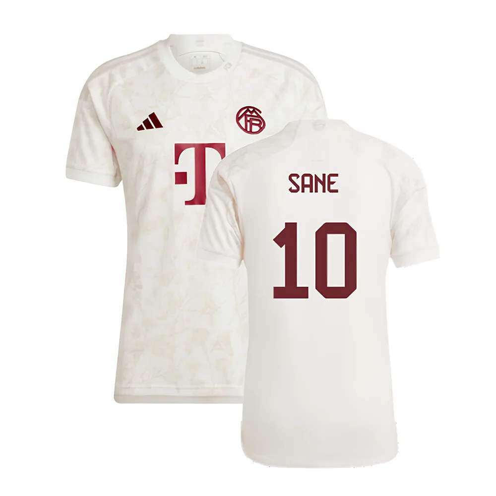 '23-'24 Bayern Munich Third Shirt (Sane 10) Polyester Made By: Adidas Men's White Extra Small