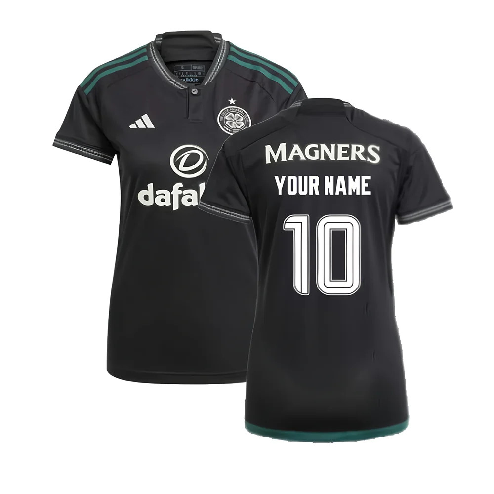 '23-'24 Celtic Away Shirt () (Your Name) Polyester Made By: Adidas Women's Black Medium