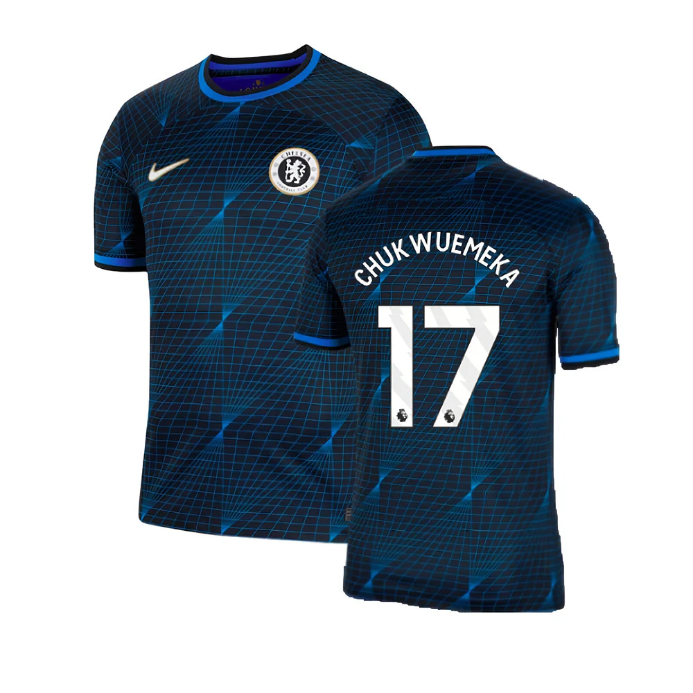 '23-'24 Chelsea Away Football Shirt (Chukwuemeka 17) Polyester Made By: Nike Men's Navy Small