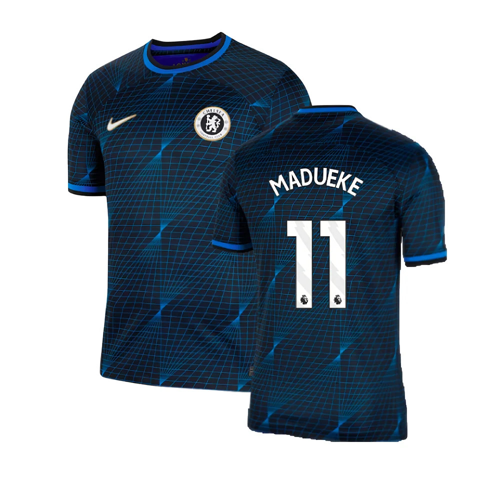 '23-'24 Chelsea Away Football Shirt (Madueke 11) Polyester Made By: Nike Men's Navy Extra Small