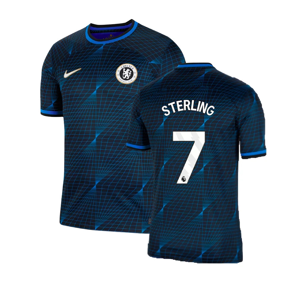 '23-'24 Chelsea Away Football Shirt (Sterling 7) Polyester Raheem Sterling Made By: Nike Men's Navy Medium