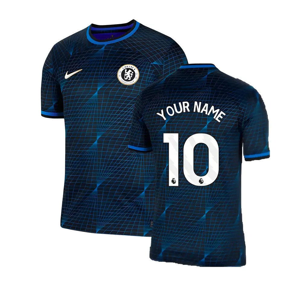 '23-'24 Chelsea Away Football Shirt (Your Name) Polyester Made By: Nike Men's Navy Extra Small