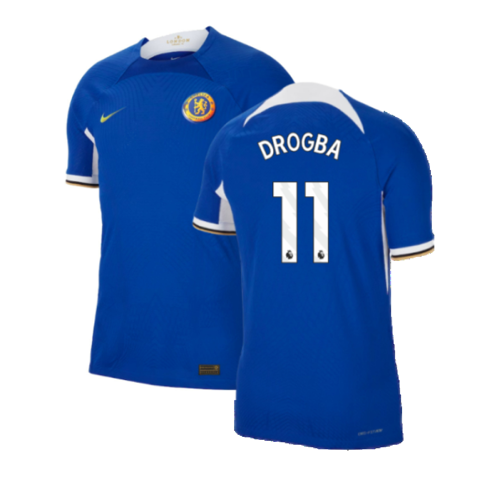 '23-'24 Chelsea Home Authentic Shirt (Drogba 11) Polyester Didier Drogba Made By: Nike Men's Blue 3XL