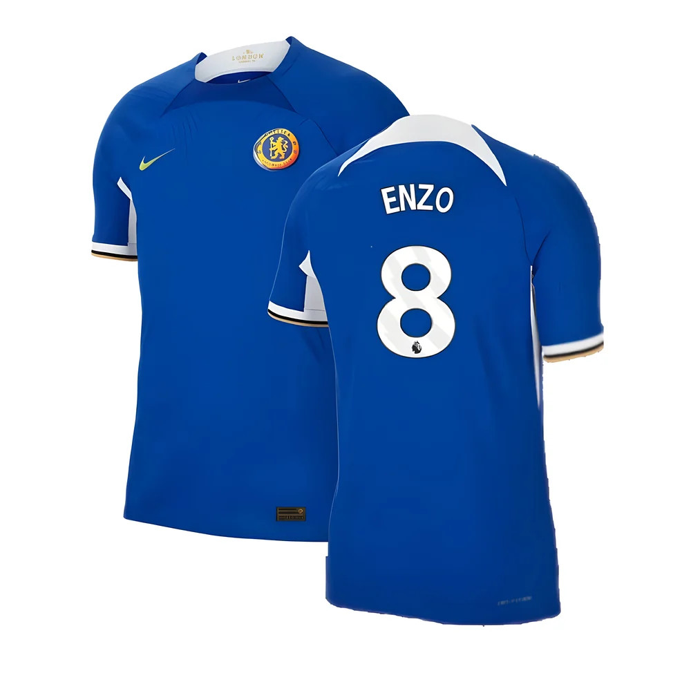 '23-'24 Chelsea Home Authentic Shirt (Enzo 8) Polyester Made By: Nike Men's Blue 3XL