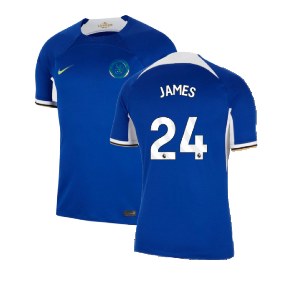 '23-'24 Chelsea Home Shirt (James 24) Polyester Reece James Made By: Nike Men's Blue Small