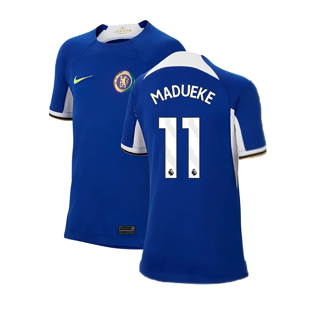 '23-'24 Chelsea Home Shirt (Kids) (Madueke 11) Polyester Made By: Nike Unisex Kids Blue Medium