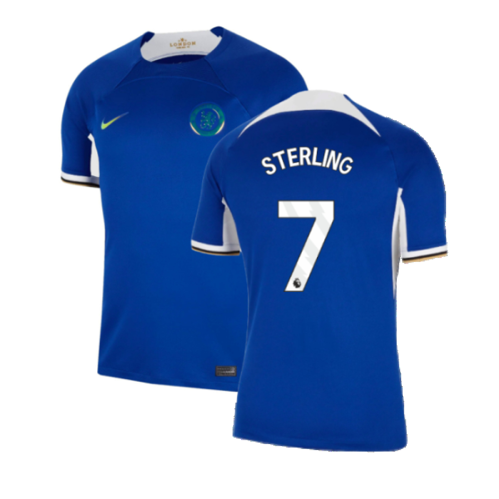'23-'24 Chelsea Home Shirt (Sterling 7) Polyester Raheem Sterling Made By: Nike Men's Blue Small