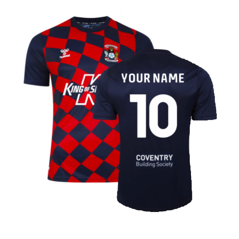 '23-'24 Coventry City Away Shirt (Your Name) Polyester Made By: Hummel Men's Red Large