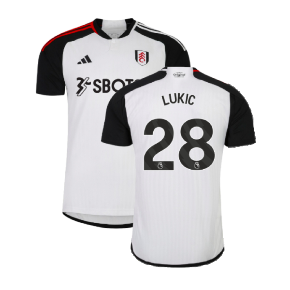 '23-'24 Fulham Home Shirt (Lukic 28) Polyester Made By: Adidas Men's White Xxl