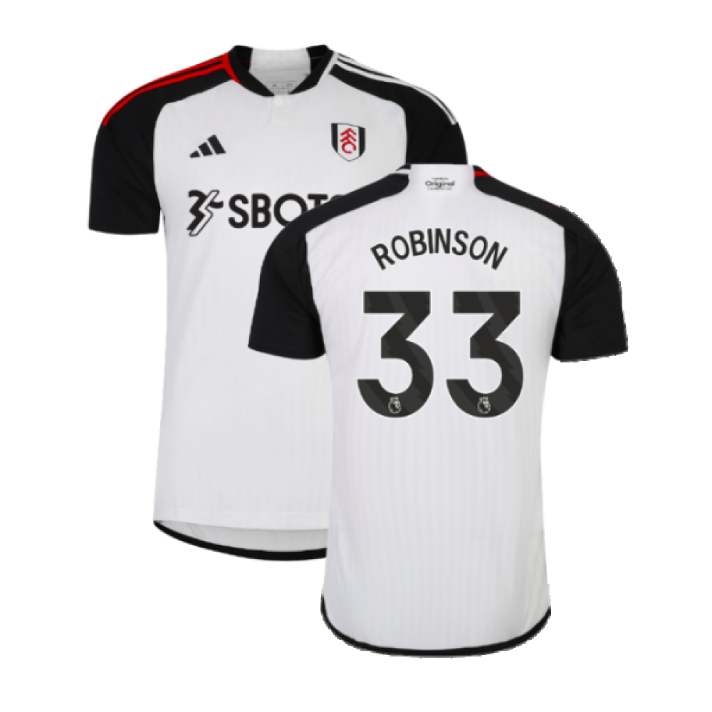 '23-'24 Fulham Home Shirt (Robinson 33) Polyester Made By: Adidas Men's White Xxl
