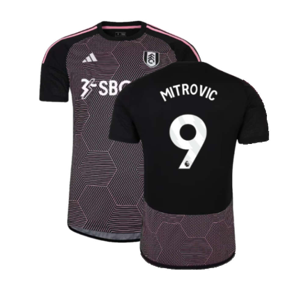 '23-'24 Fulham Third Shirt (Mitrovic 9) Polyester Made By: Adidas Men's Black Small
