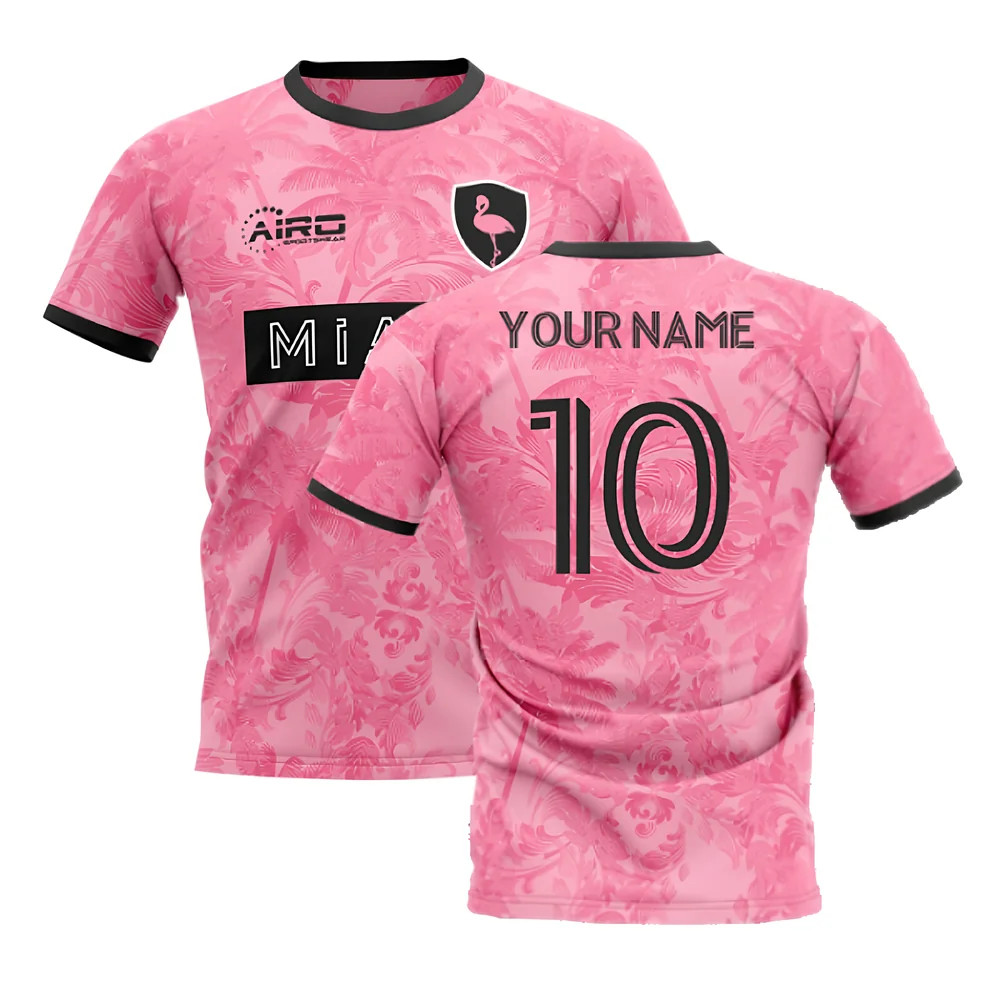 '25-'26 Miami Away Concept Football Shirt (Your Name) Polyester Miami Fc Made By: Airo Sportswear Men's Pink 4XL