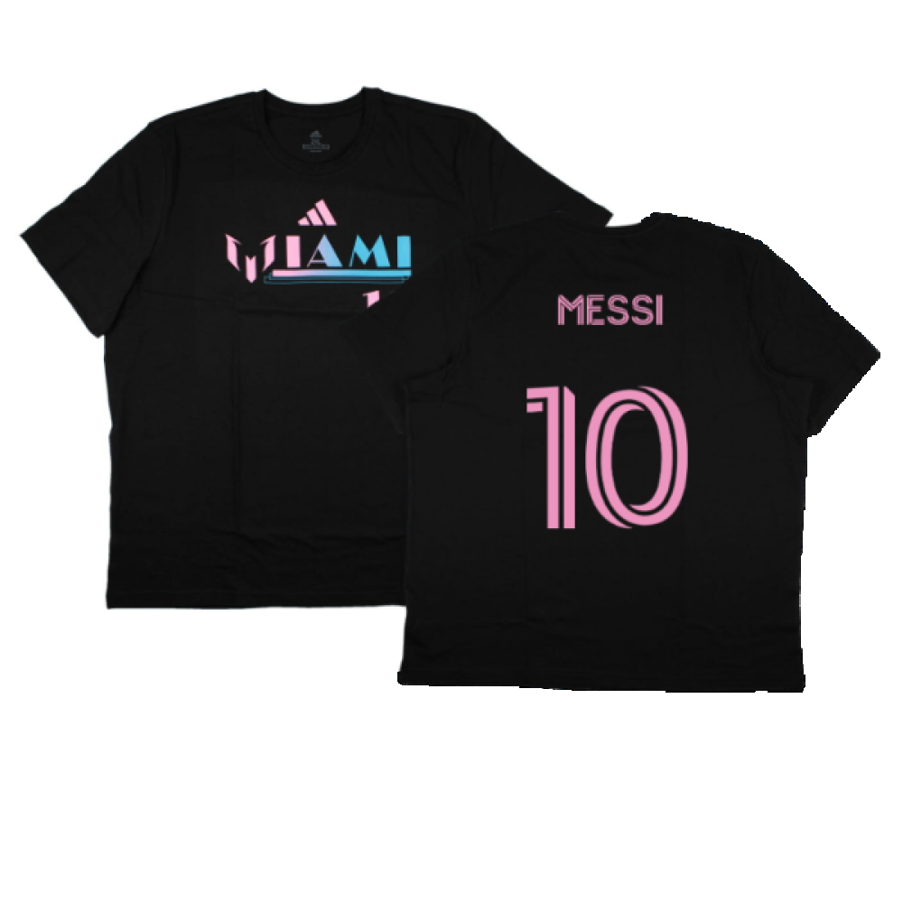 '23-'24 Inter Miami Messi Miami 10 T-Shirt (Messi 10) Polyester Made By: Adidas Men's Black Extra Large