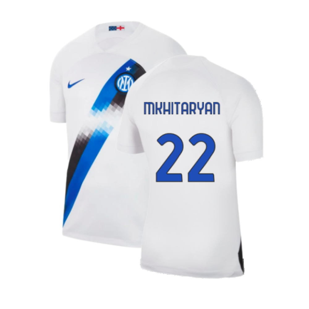 '23-'24 Inter Milan Away Shirt (Mkhitaryan 22) Polyester Made By: Nike Men's White Xxl