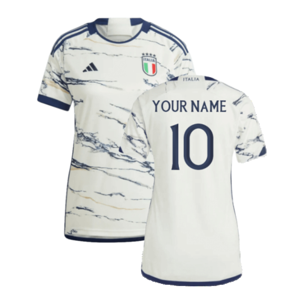 '23-'24 Italy Away Shirt () (Your Name) Polyester Made By: Adidas Women's White Extra Small