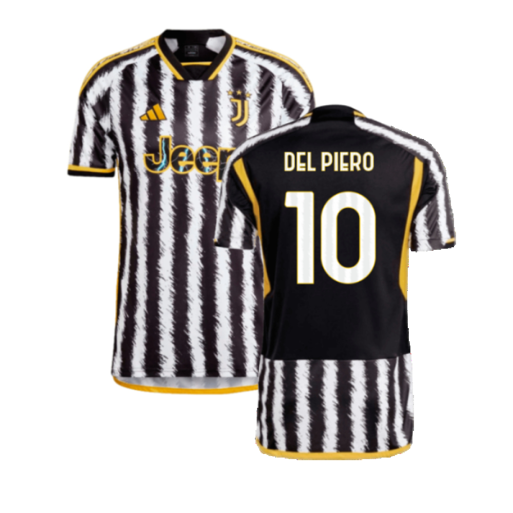 '23-'24 Juventus Home Shirt (Del Piero 10) Polyester Alessandro Del Piero Made By: Adidas Men's Black Xxl
