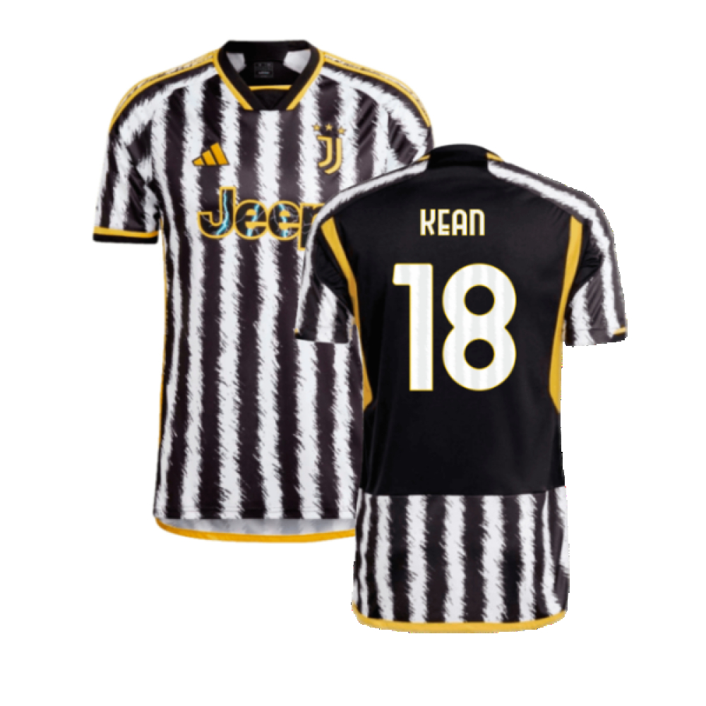 '23-'24 Juventus Home Shirt (Kean 18) Polyester Moise Kean Made By: Adidas Men's Black Xxl