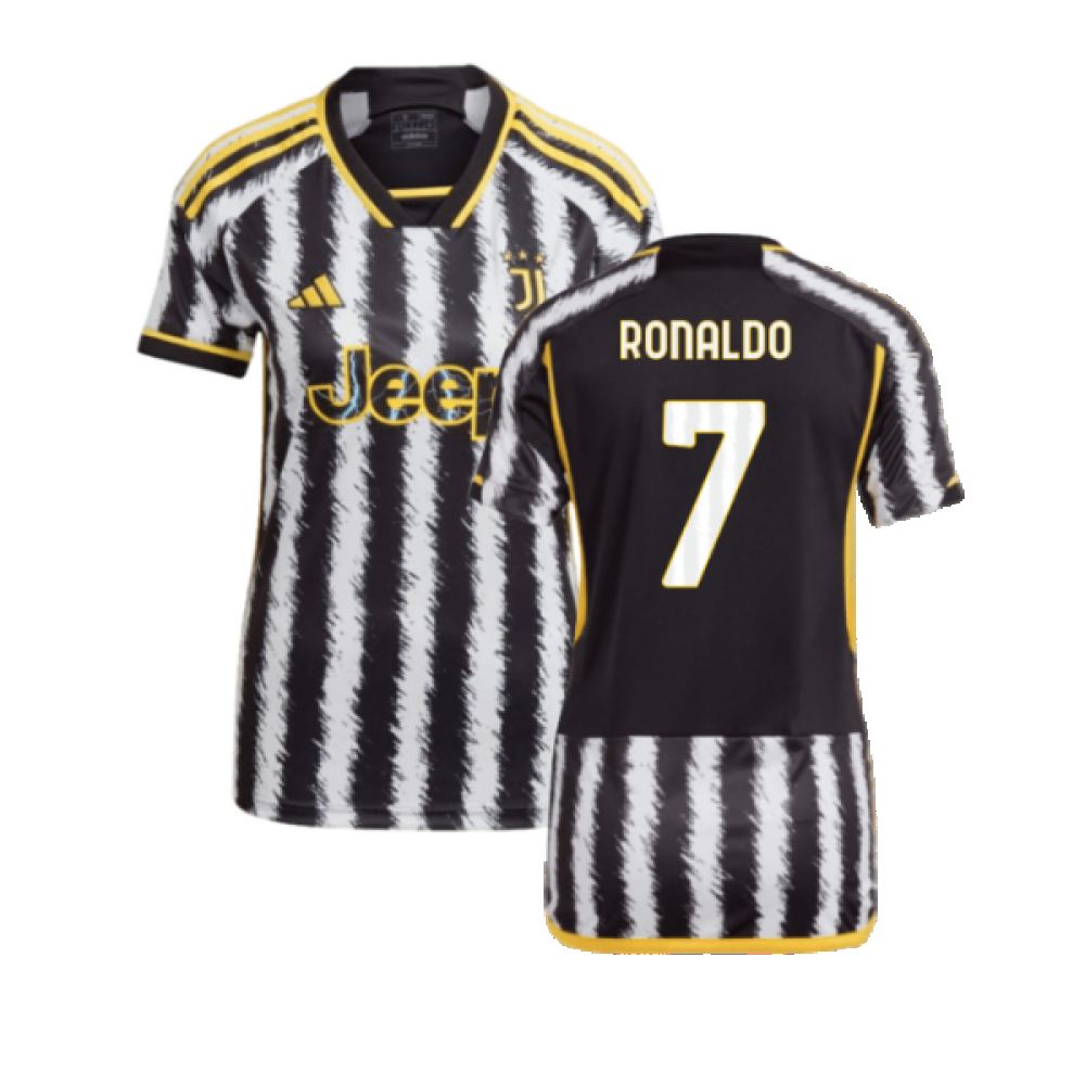'23-'24 Juventus Home Shirt () (Ronaldo 7) Polyester Cristiano Ronaldo Made By: Adidas Women's White Medium