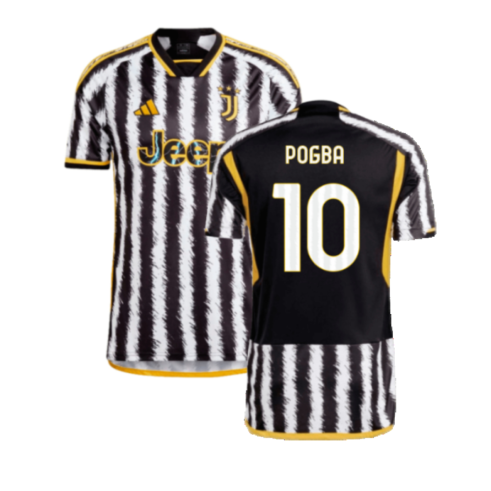 '23-'24 Juventus Home Shirt (Pogba 10) Polyester Paul Pogba Made By: Adidas Men's Black Xxl