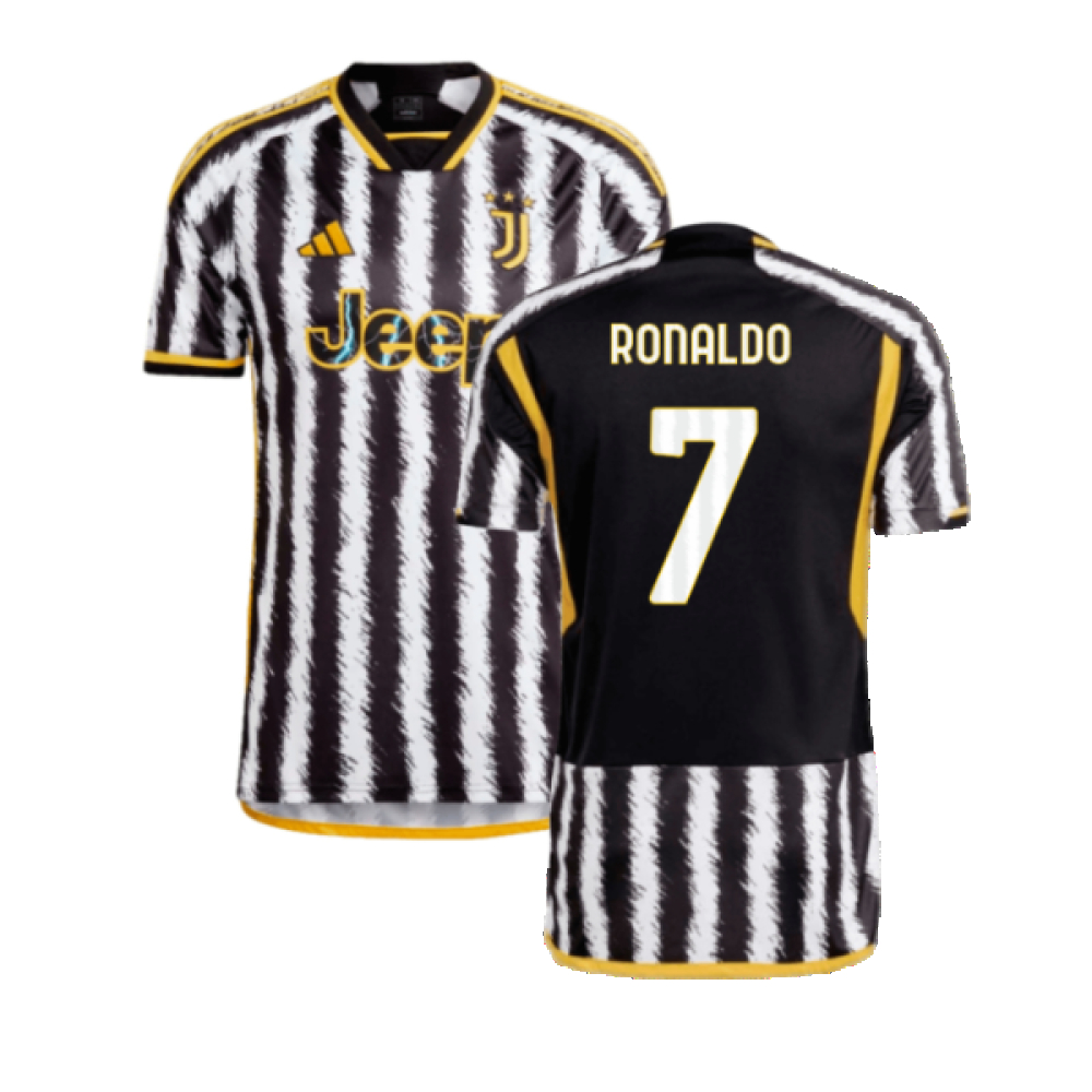 '23-'24 Juventus Home Shirt (Ronaldo 7) Polyester Cristiano Ronaldo Made By: Adidas Men's Black Xxl