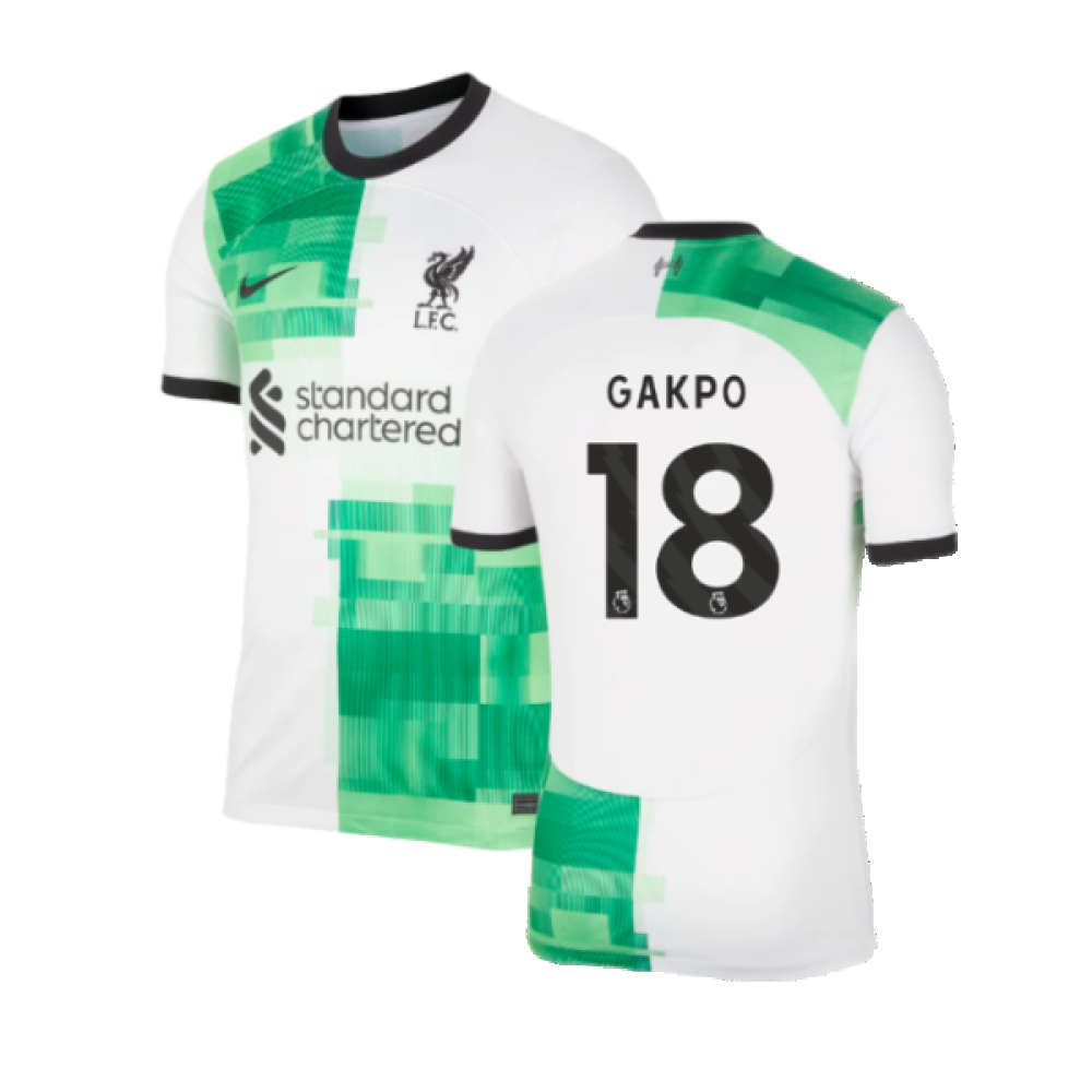 '23-'24 Liverpool Away Shirt (Gakpo 18) Polyester Made By: Nike Men's White Xxl